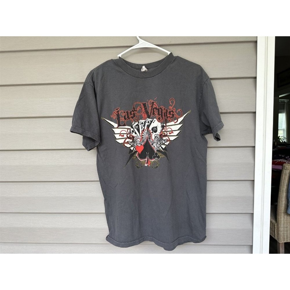Vintage Alstyle T Shirt Las Vegas Straight Flush Mens Size Medium Gray